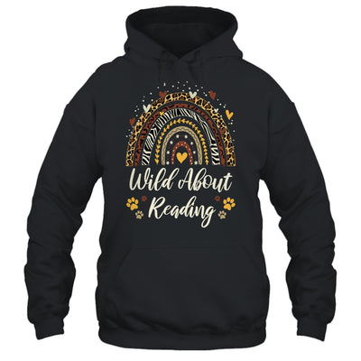 Wild About Reading Teacher Back To School Rainbow Librarian Shirt & Hoodie | teecentury