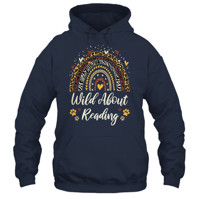 Wild About Reading Teacher Back To School Rainbow Librarian Shirt & Hoodie | teecentury