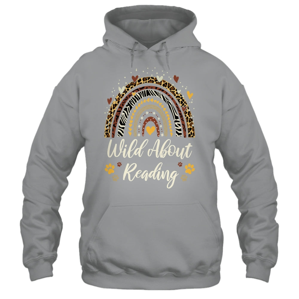 Wild About Reading Teacher Back To School Rainbow Librarian Shirt & Hoodie | teecentury