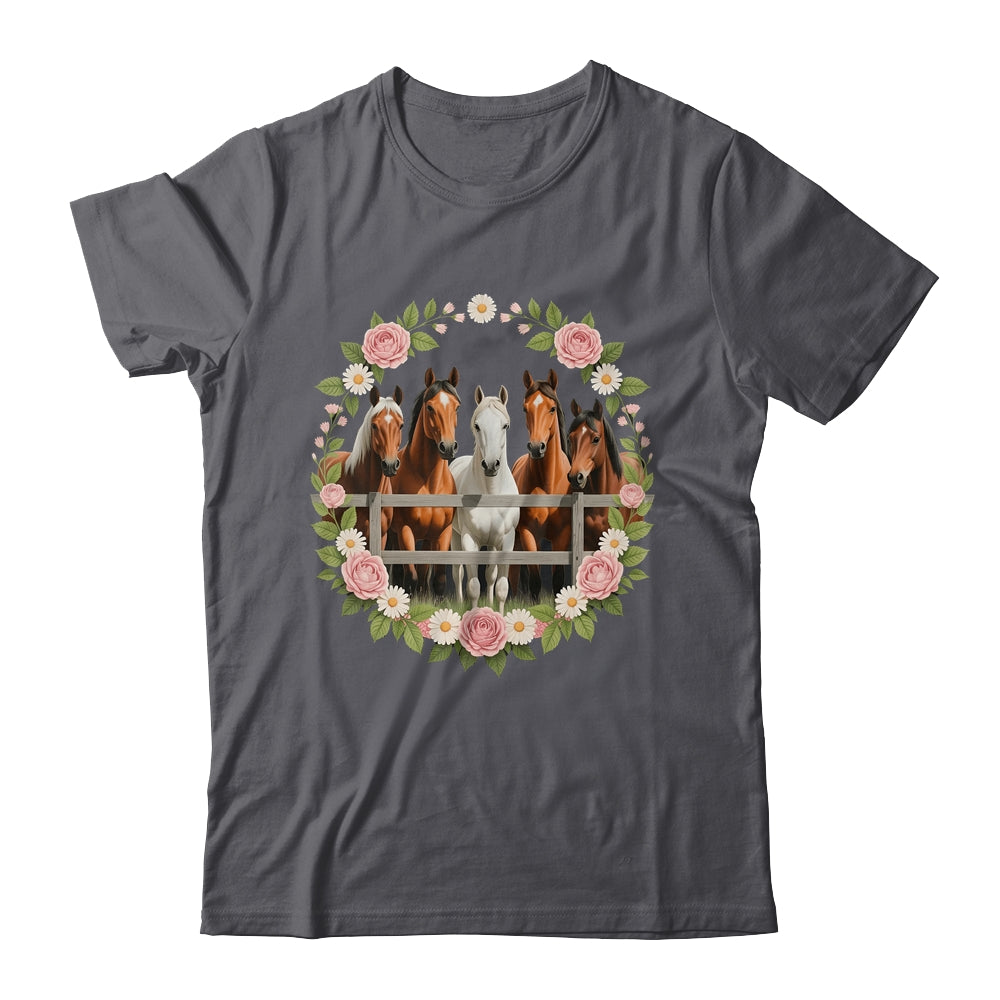 Wild Floral Horses For Men Women Kids Horse Lover Shirt & Tank Top | teecentury