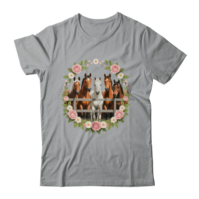 Wild Floral Horses For Men Women Kids Horse Lover Shirt & Tank Top | teecentury