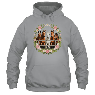 Wild Floral Horses For Men Women Kids Horse Lover Shirt & Tank Top | teecentury