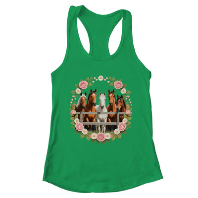 Wild Floral Horses For Men Women Kids Horse Lover Shirt & Tank Top | teecentury