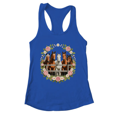 Wild Floral Horses For Men Women Kids Horse Lover Shirt & Tank Top | teecentury