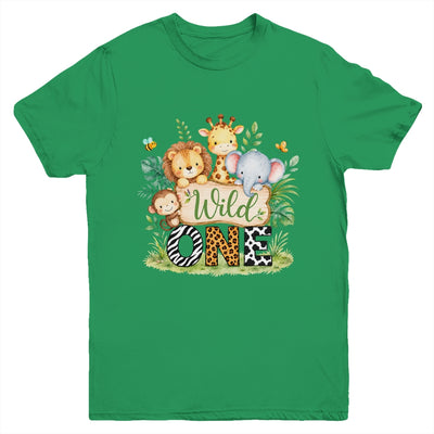 Wild One 1st First Birthday Boy Jungle Safari Youth Shirt | teecentury