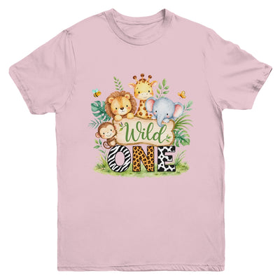 Wild One 1st First Birthday Boy Jungle Safari Youth Shirt | teecentury