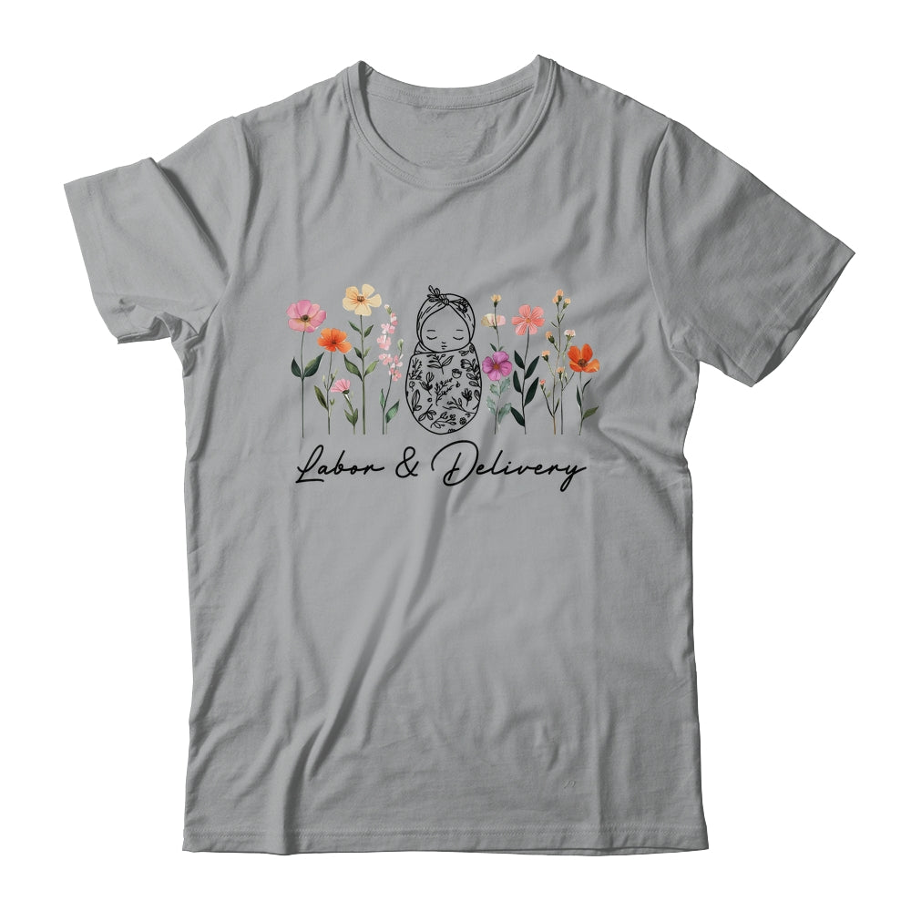 Wildflower Labor And Delivery Nurse Graduation L&D Nurse Shirt & Tank Top | teecentury