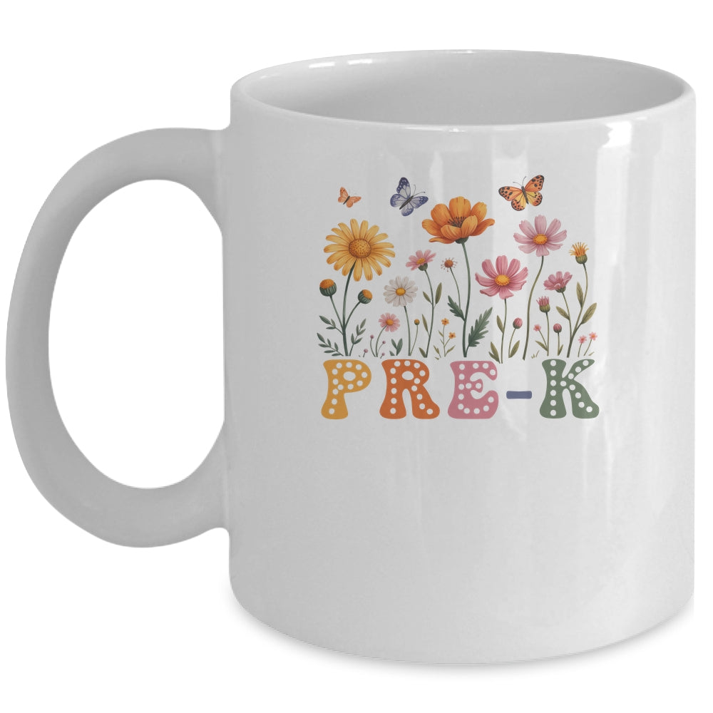 Wildflower Pre-K Preschool Team Floral Teacher Girls Mug | teecentury