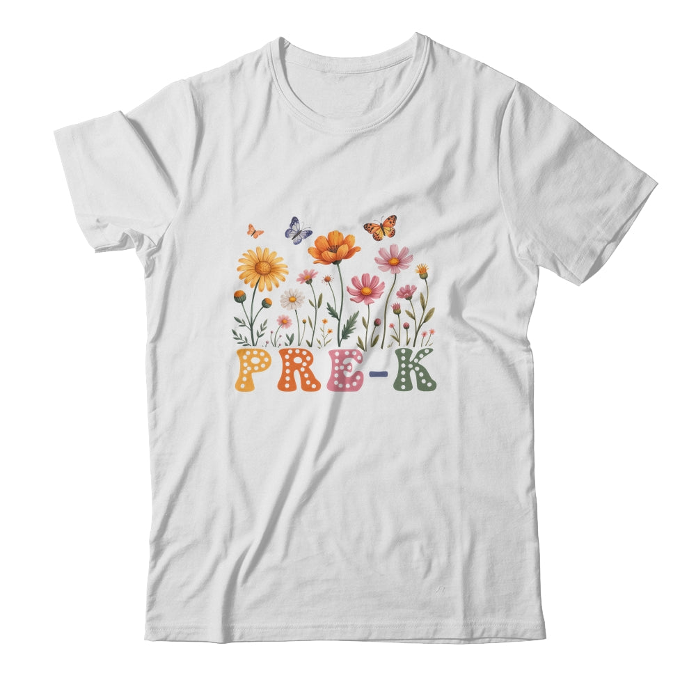 Wildflower Pre-K Preschool Team Floral Teacher Girls Shirt & Hoodie | teecentury