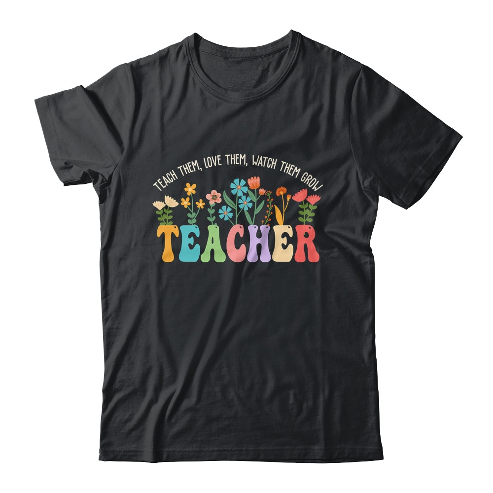 Wildflower Teacher Women Teaching Graphic Teach Groovy Shirt & Hoodie | teecentury