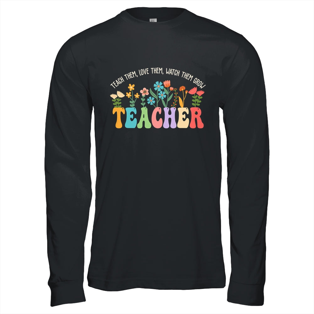 Wildflower Teacher Women Teaching Graphic Teach Groovy Shirt & Hoodie | teecentury