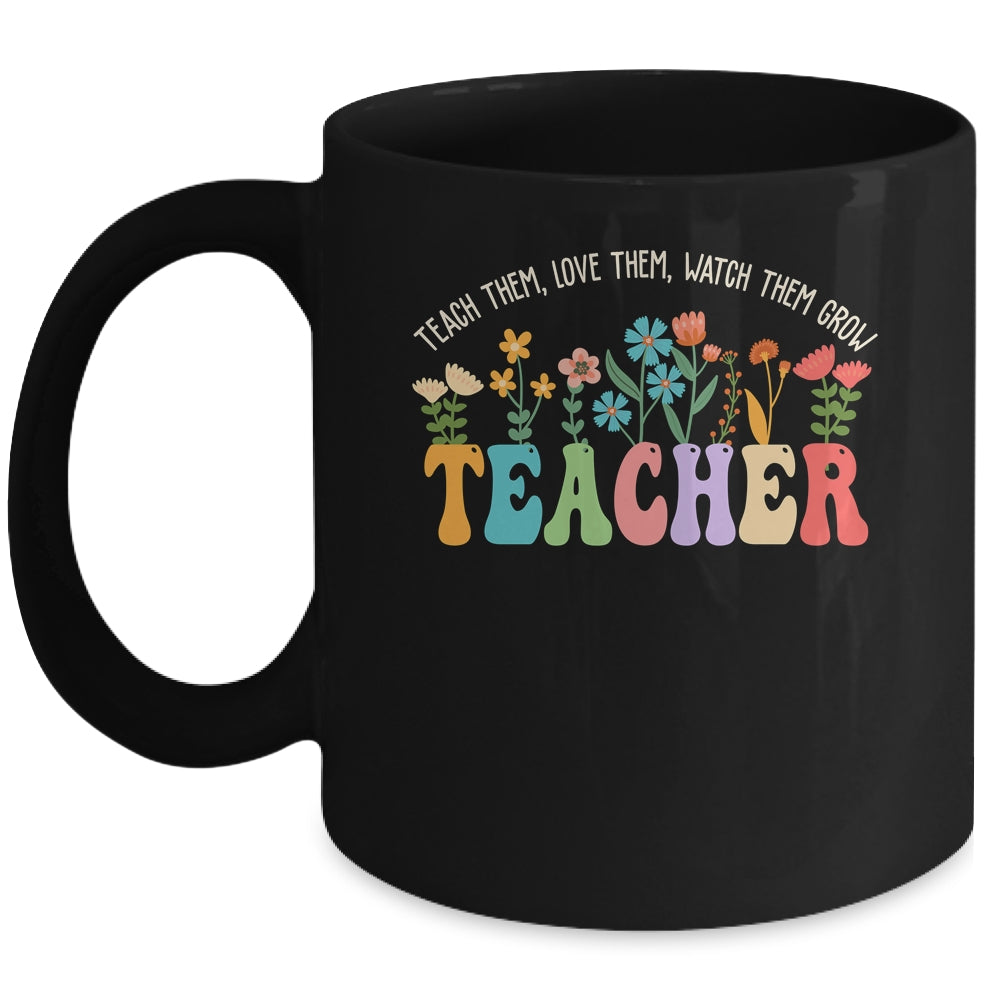Wildflower Teacher Women Teaching Graphic Teach Groovy Mug | teecentury
