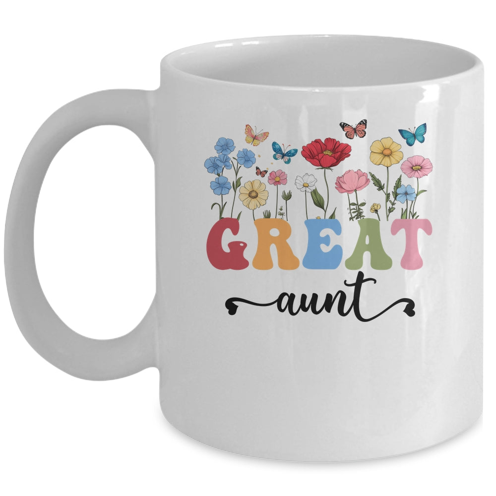Wildflowers Great Aunt Floral Mother's Day Great Aunt Mug | teecentury