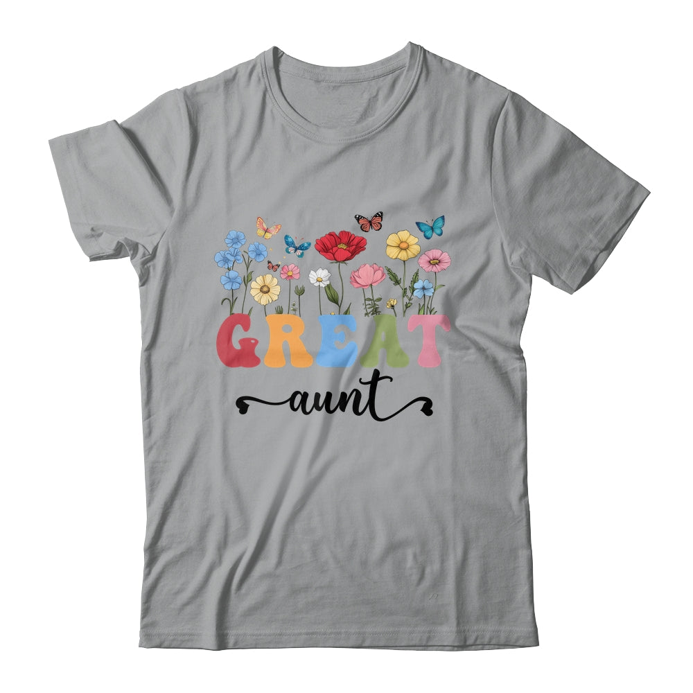 Wildflowers Great Aunt Floral Mother's Day Great Aunt Shirt & Tank Top | teecentury