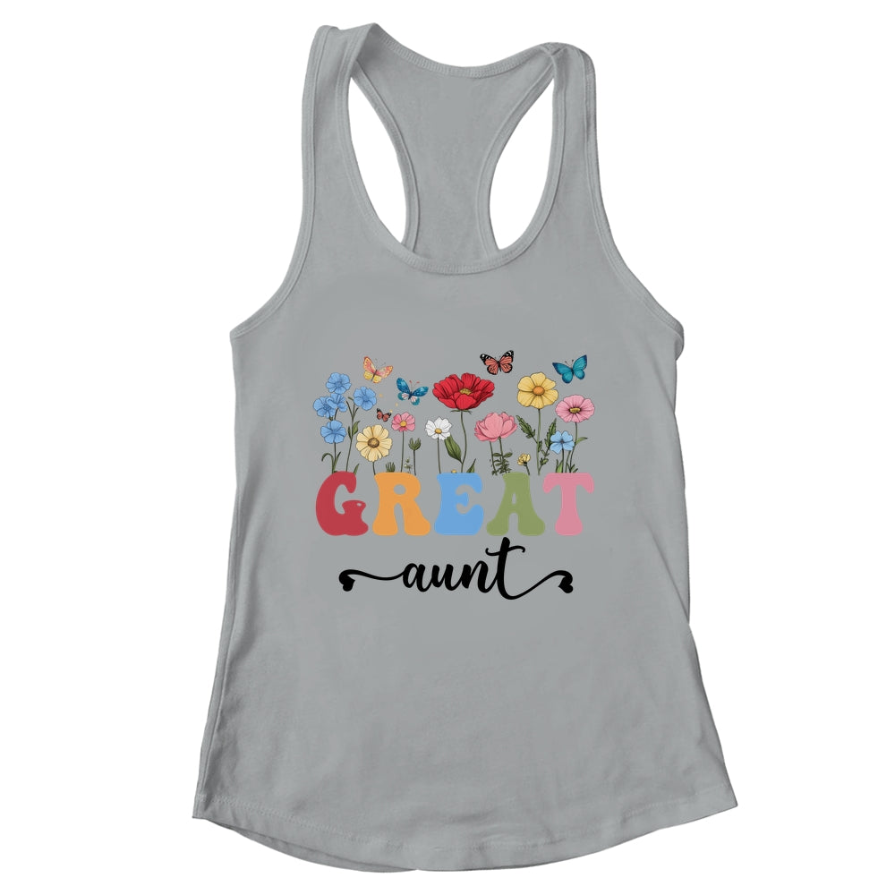 Wildflowers Great Aunt Floral Mother's Day Great Aunt Shirt & Tank Top | teecentury