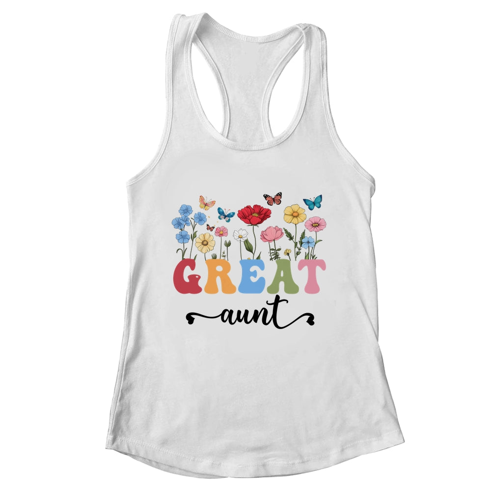Wildflowers Great Aunt Floral Mother's Day Great Aunt Shirt & Tank Top | teecentury