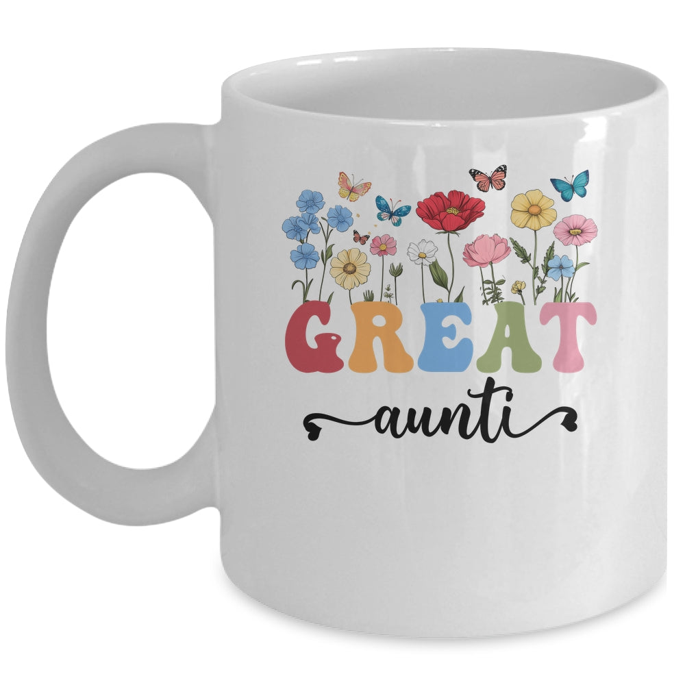 Wildflowers Great Auntie Floral Mother's Day Great Auntie Mug | teecentury