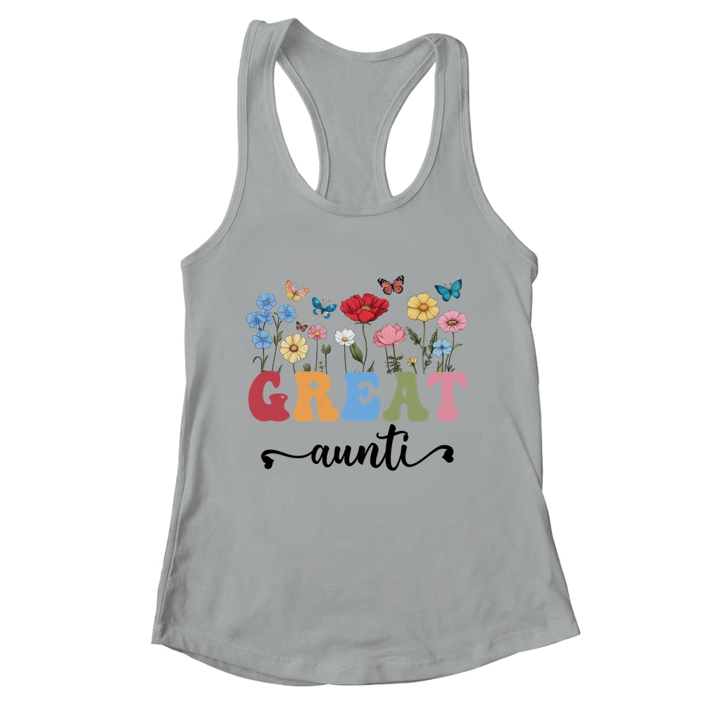 Wildflowers Great Auntie Floral Mother's Day Great Auntie Shirt & Tank Top | teecentury
