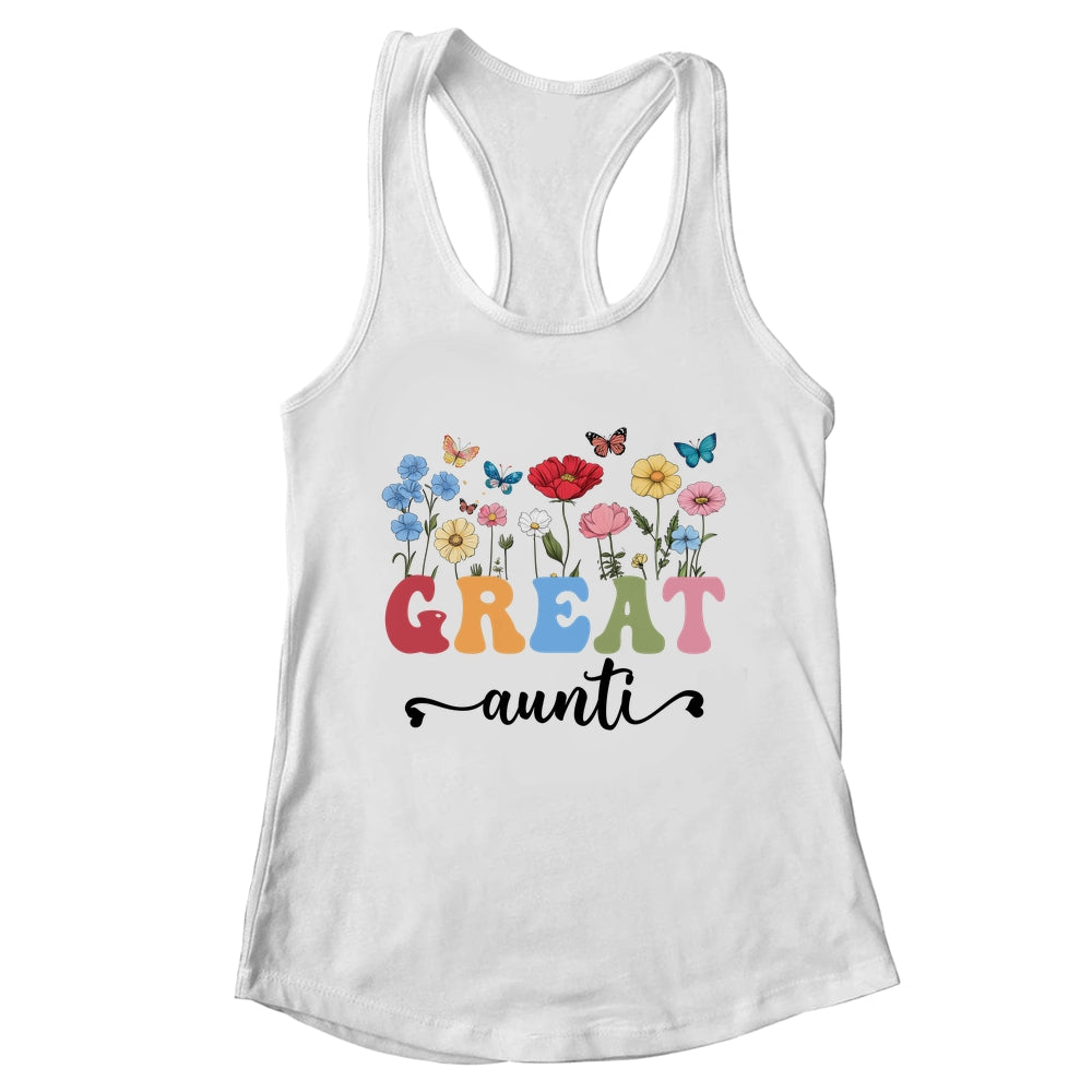 Wildflowers Great Auntie Floral Mother's Day Great Auntie Shirt & Tank Top | teecentury