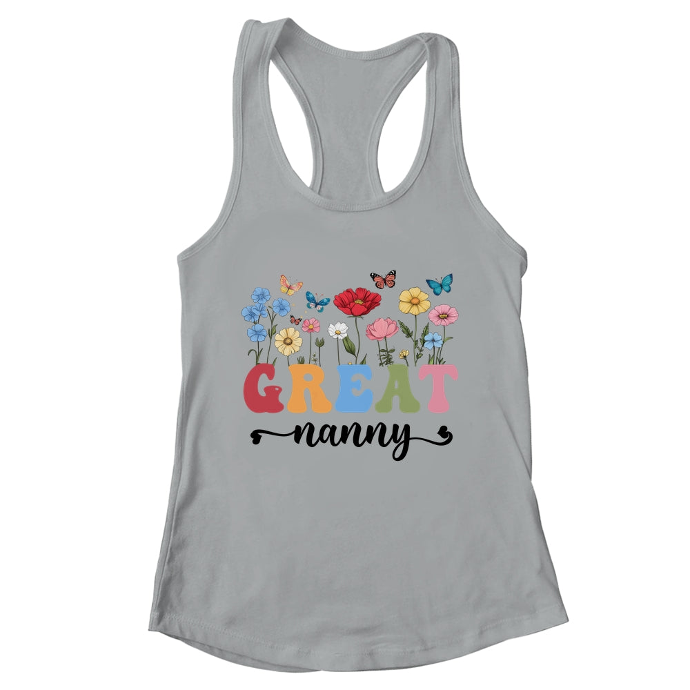 Wildflowers Great Nanny Floral Mother's Day Great Nanny Shirt & Tank Top | teecentury