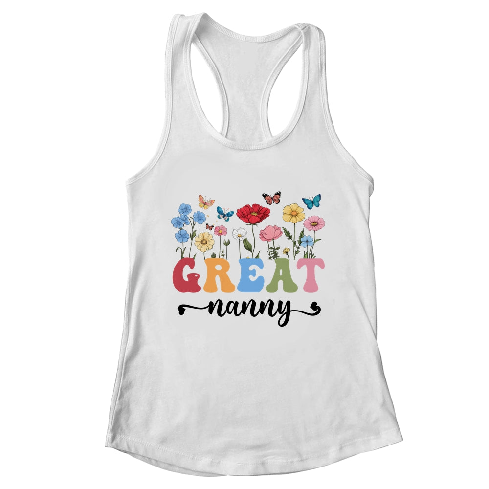 Wildflowers Great Nanny Floral Mother's Day Great Nanny Shirt & Tank Top | teecentury