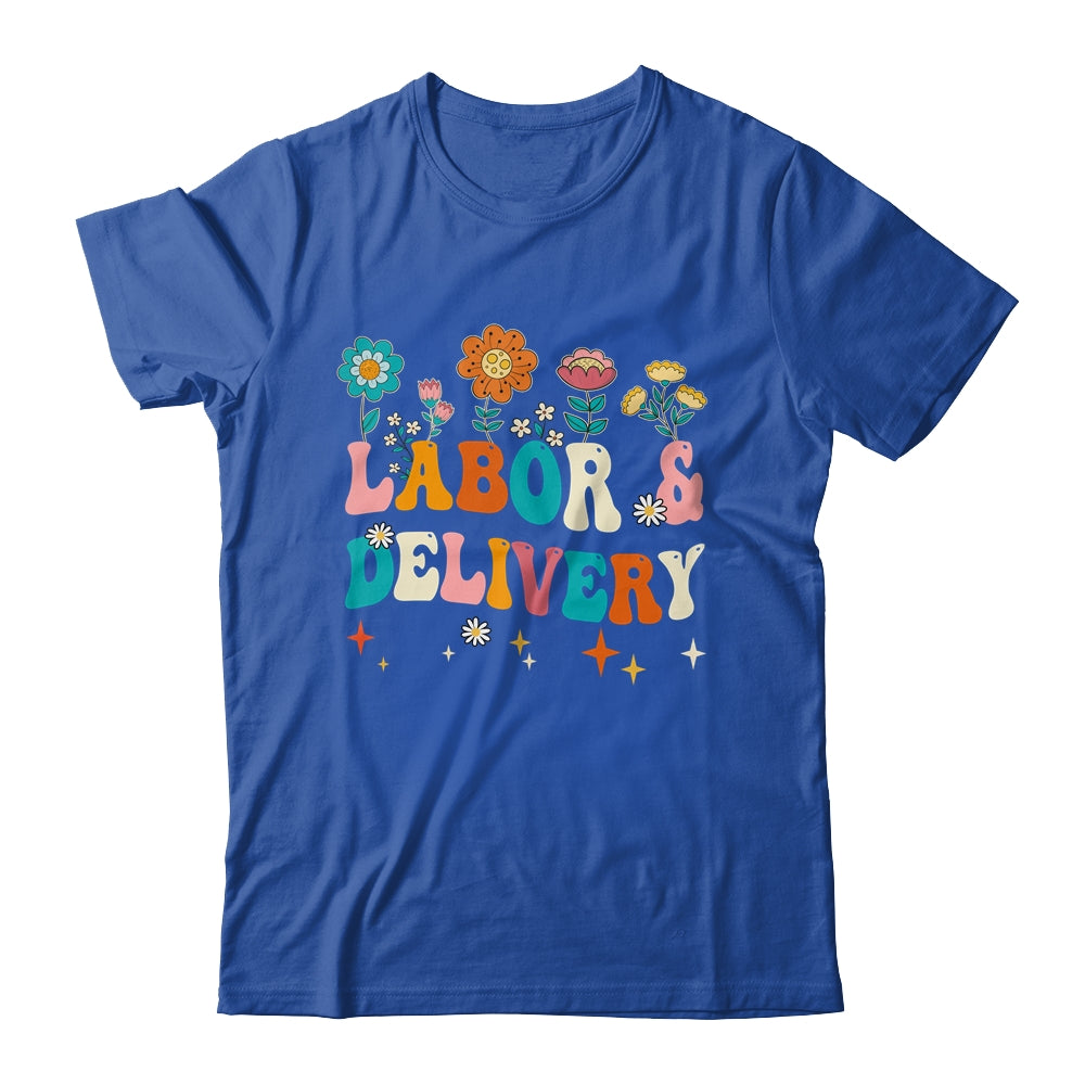 Wildflowers Labor And Delivery Nurse For Women L&D Groovy Shirt & Hoodie | teecentury