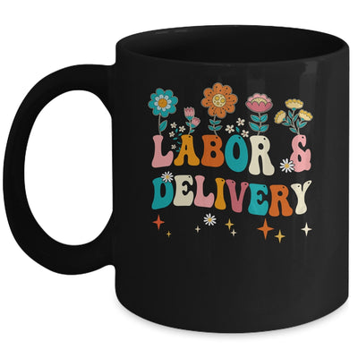 Wildflowers Labor And Delivery Nurse For Women L&D Groovy Mug | teecentury