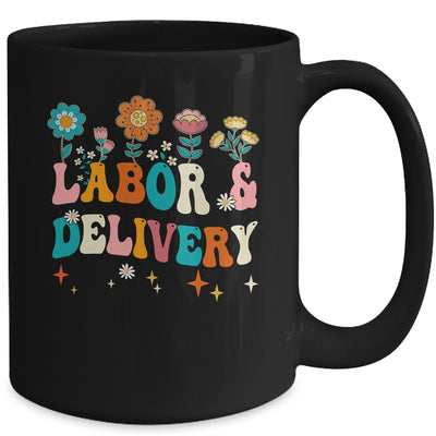 Wildflowers Labor And Delivery Nurse For Women L&D Groovy Mug | teecentury