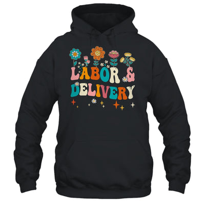 Wildflowers Labor And Delivery Nurse For Women L&D Groovy Shirt & Hoodie | teecentury