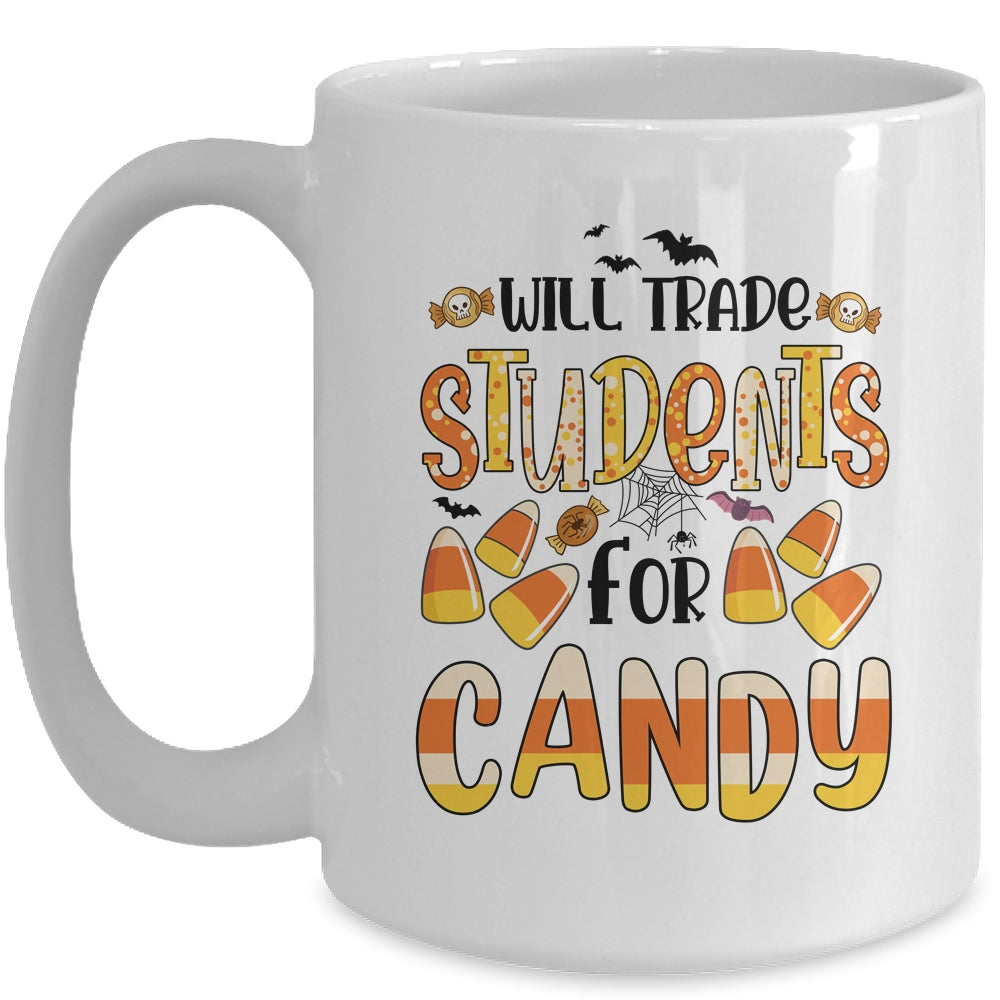 Will Trade Students For Candy Teacher Cute Halloween Mug | teecentury