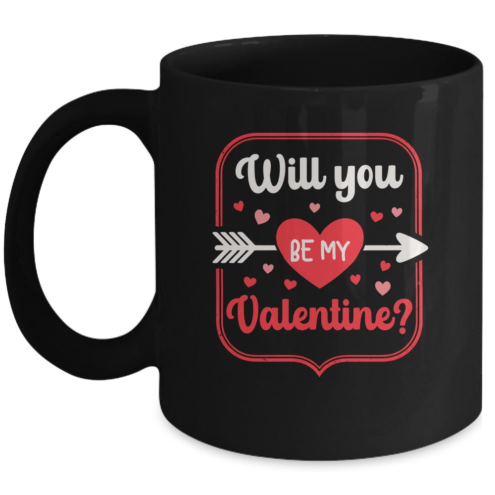 Will You Be My Valentine Love Heart Happy Valentine Women Mug | teecentury