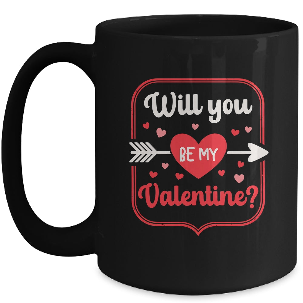 Will You Be My Valentine Love Heart Happy Valentine Women Mug | teecentury