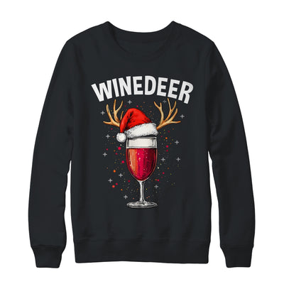 Winedeer Reinbeer Santa Hat Winedeer Couple Xmas Matching Shirt & Sweatshirt | teecentury