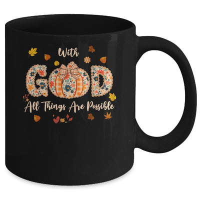 With GOD All Things Are Possible Christian Fall Pumpkin Mug | teecentury