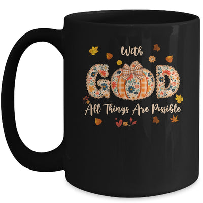 With GOD All Things Are Possible Christian Fall Pumpkin Mug | teecentury