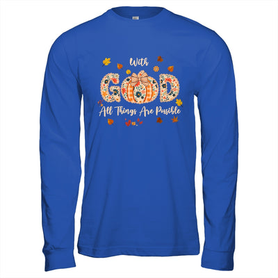 With GOD All Things Are Possible Christian Fall Pumpkin Shirt & Hoodie | teecentury