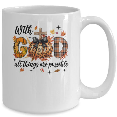 With God All Things Are Possible Autumn Fall Christian Jesus Mug | teecentury