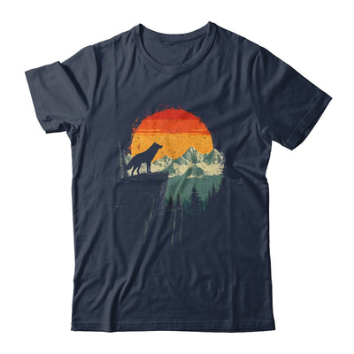 Wolf Graphic Moon Nature Mountains Wildlife Vintage Men Shirt & Hoodie | teecentury