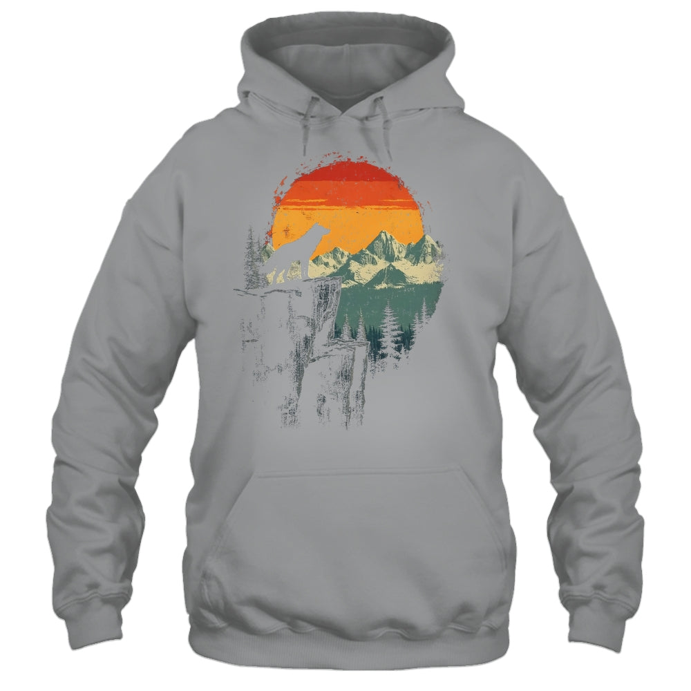 Wolf Graphic Moon Nature Mountains Wildlife Vintage Men Shirt & Hoodie | teecentury