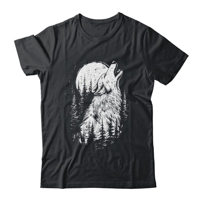Wolf Howling Moon Forest Nature Wildlife Animal Graphic Tee Shirt & Hoodie | teecentury