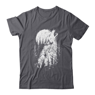 Wolf Howling Moon Forest Nature Wildlife Animal Graphic Tee Shirt & Hoodie | teecentury