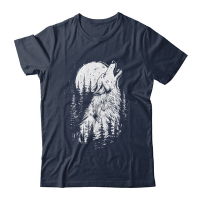 Wolf Howling Moon Forest Nature Wildlife Animal Graphic Tee Shirt & Hoodie | teecentury