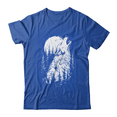 Wolf Howling Moon Forest Nature Wildlife Animal Graphic Tee Shirt & Hoodie | teecentury