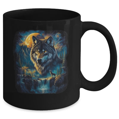 Wolf Howling Moon Forest Nature Wildlife Lovers Animal Men Mug | teecentury