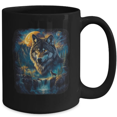 Wolf Howling Moon Forest Nature Wildlife Lovers Animal Men Mug | teecentury