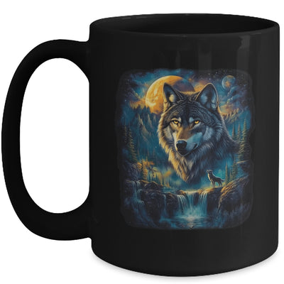 Wolf Howling Moon Forest Nature Wildlife Lovers Animal Men Mug | teecentury