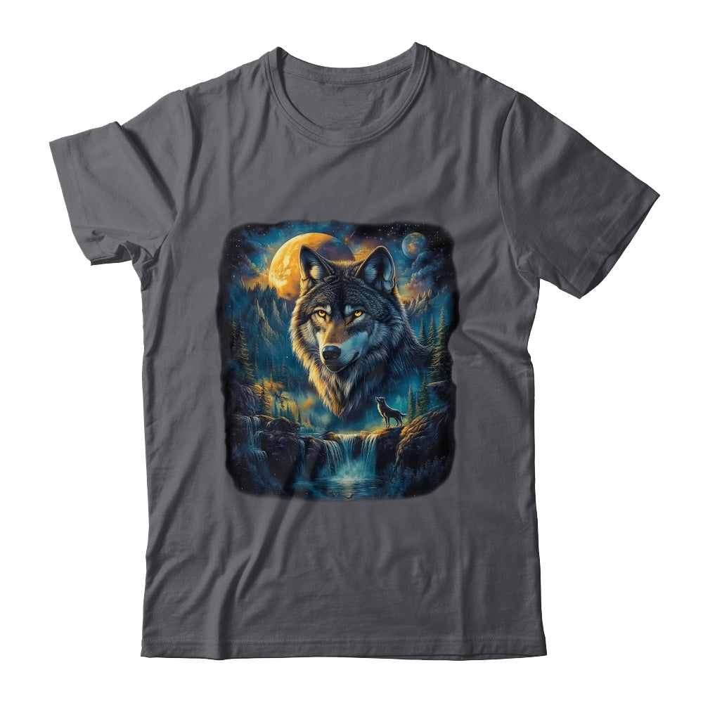 Wolf Howling Moon Forest Nature Wildlife Lovers Animal Men Shirt & Hoodie | teecentury