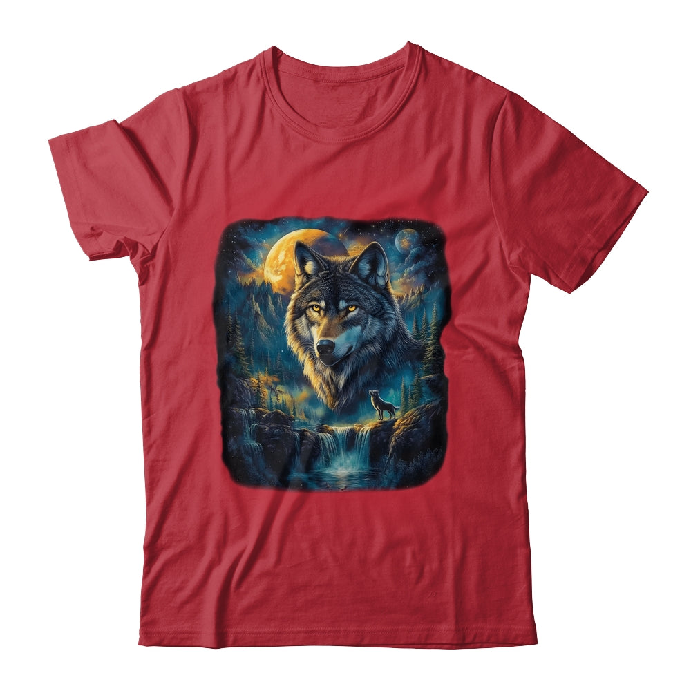 Wolf Howling Moon Forest Nature Wildlife Lovers Animal Men Shirt & Hoodie | teecentury