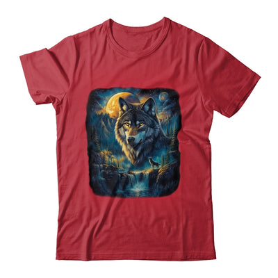 Wolf Howling Moon Forest Nature Wildlife Lovers Animal Men Shirt & Hoodie | teecentury