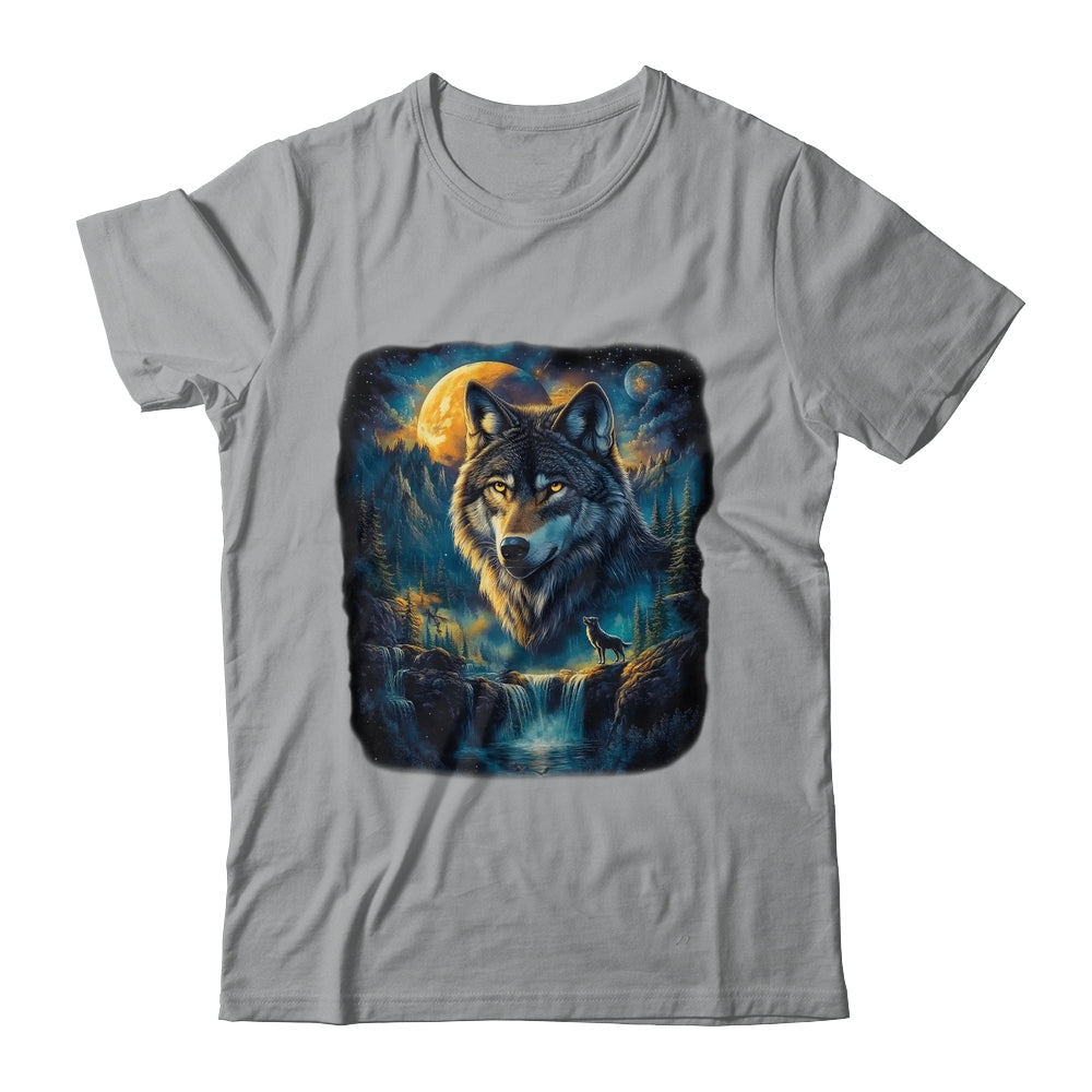 Wolf Howling Moon Forest Nature Wildlife Lovers Animal Men Shirt & Hoodie | teecentury